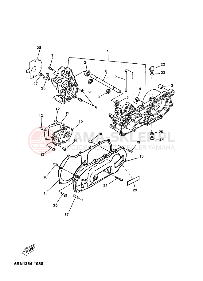 Schemat "Obudowa silnika" do Yamaha NEOS