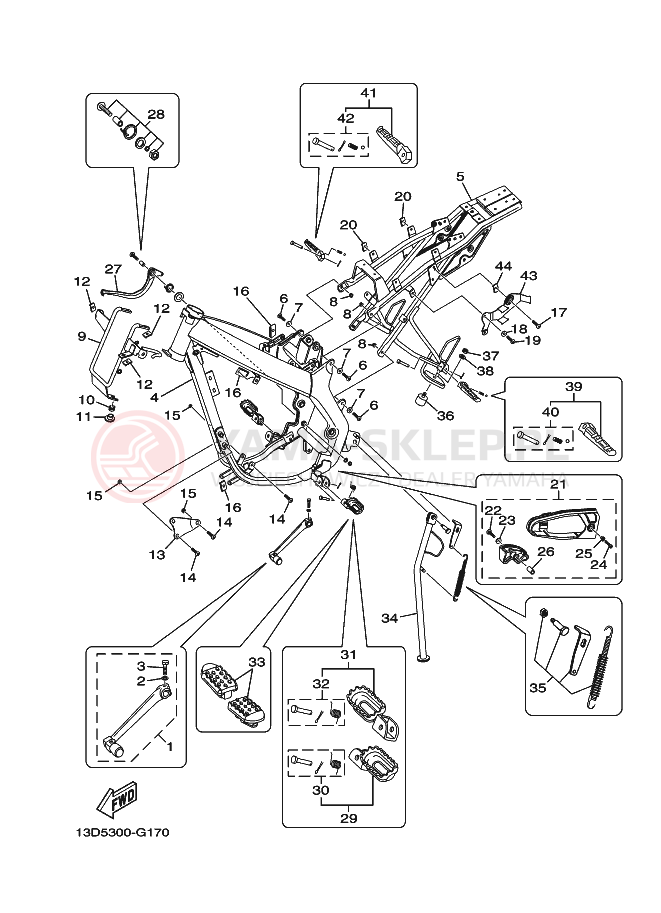 Schemat "rama" do Yamaha XT125X
