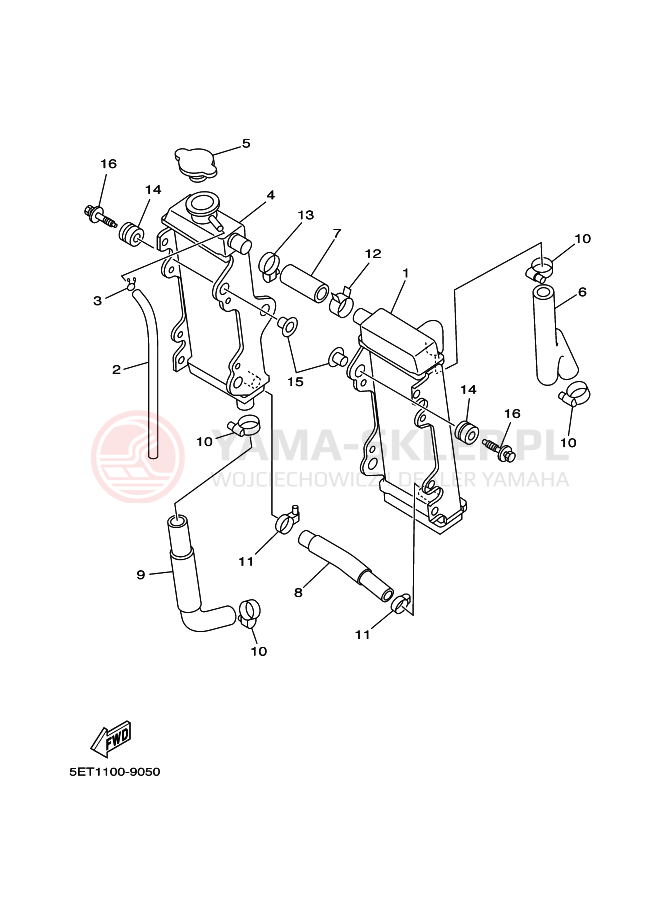 Schemat "Układ chlodzenia" do Yamaha YZ125