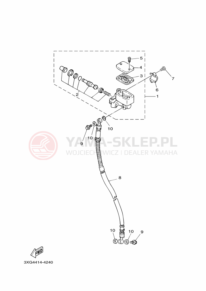 Schemat "Pompa hamulcowa przednia" do Yamaha GRAND AXIS