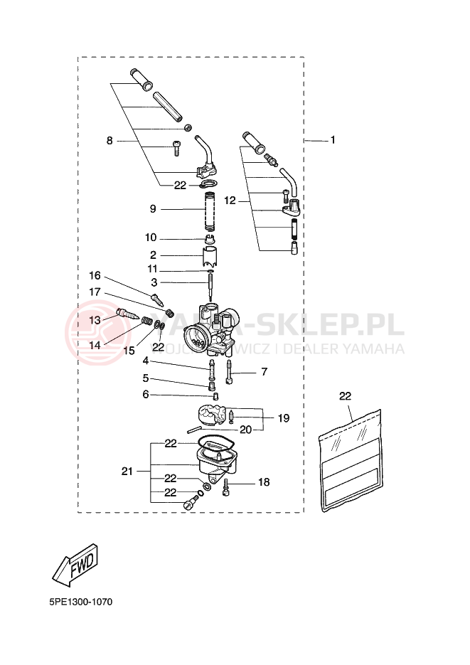 Schemat "Gaźnik" do Yamaha AEROX