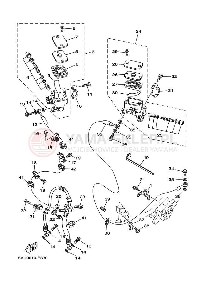 Schemat "Pompa hamulcowa przednia" do Yamaha TMAX