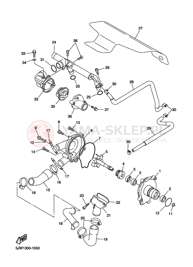Schemat "Pompa wody" do Yamaha FJR1300