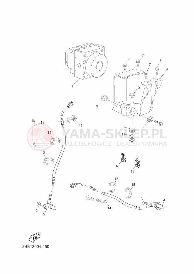 Schemat "układ elektryczny" do Yamaha XT660Z ABS