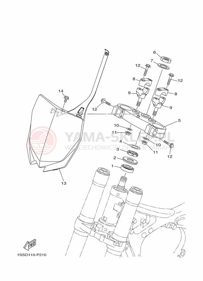 Schemat "Półki zawieszenia" do Yamaha YZ250X