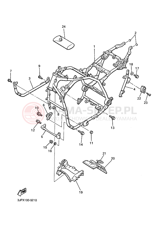 Schemat "rama" do Yamaha VMX12 VMX12M VMAX