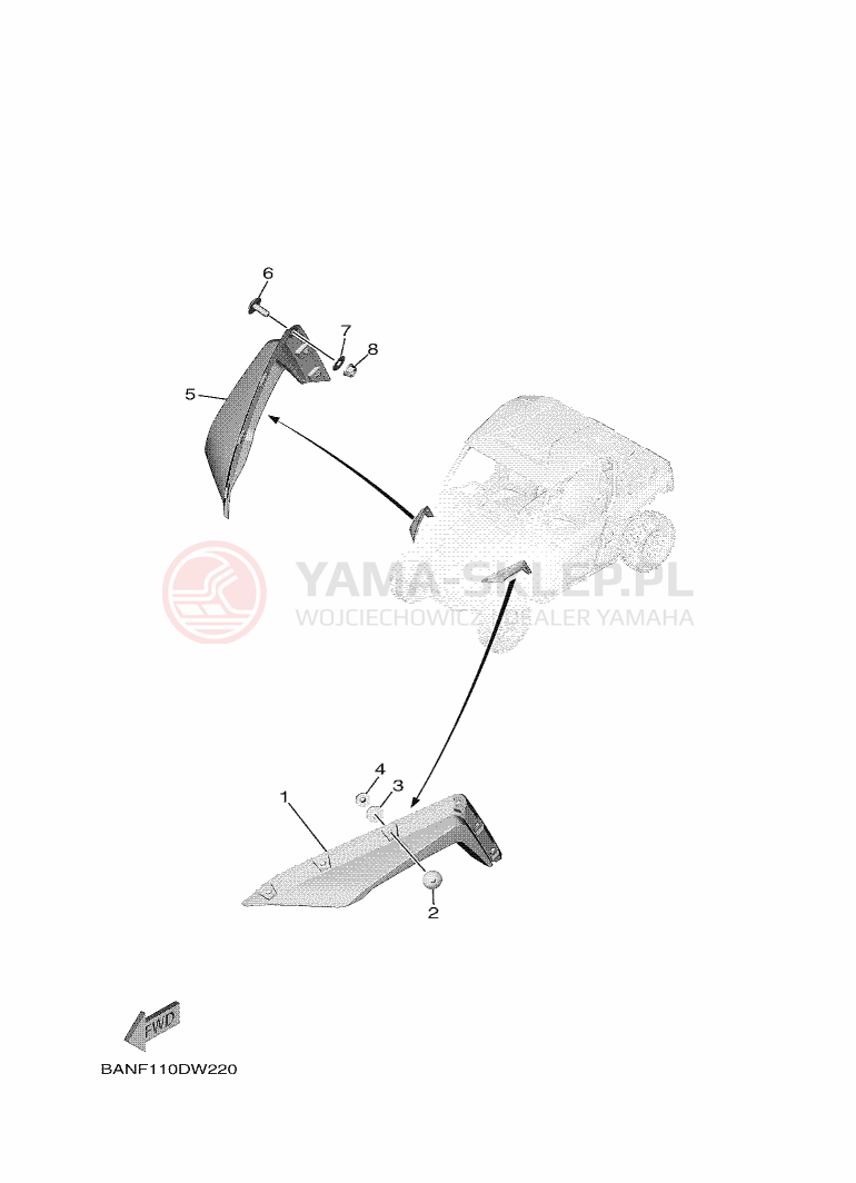 Schemat "błotnik" do Yamaha WOLVERINE X2 EPS R-SPEC