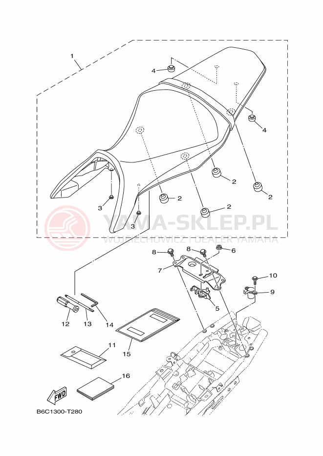 Schemat "siedzenie" do Yamaha MT-09 SP