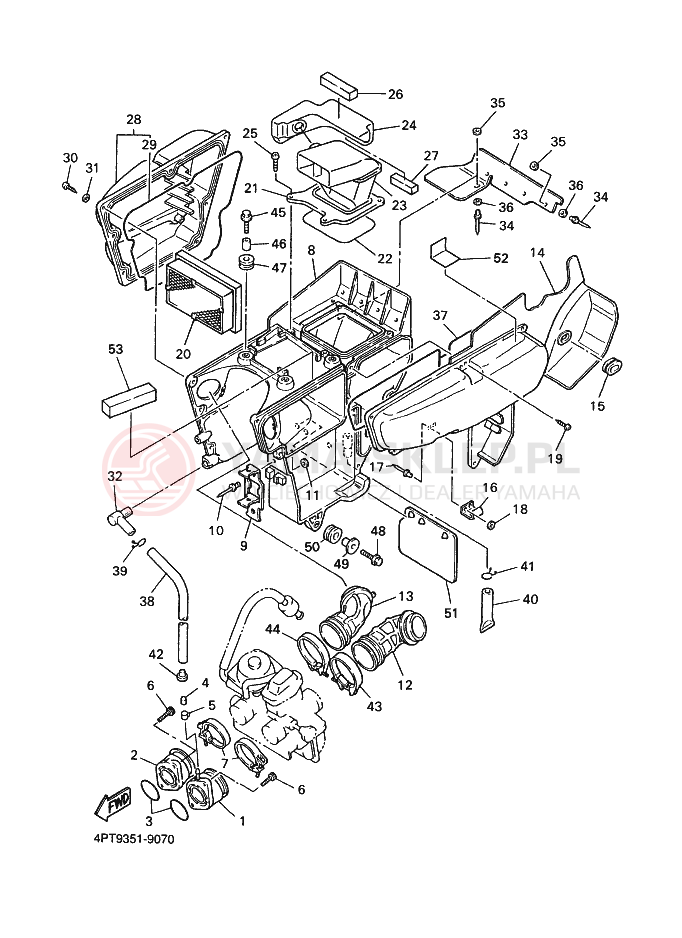 Schemat "Wtrysk paliwa" do Yamaha XT600E