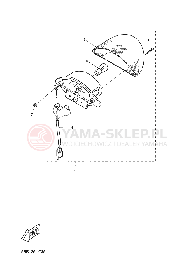 Schemat "Oświetlenie tył" do Yamaha AEROX