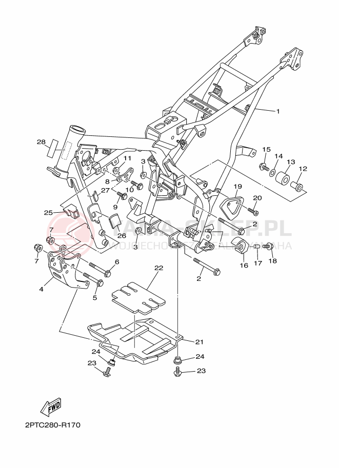 Schemat "rama" do Yamaha TT-R125LWE