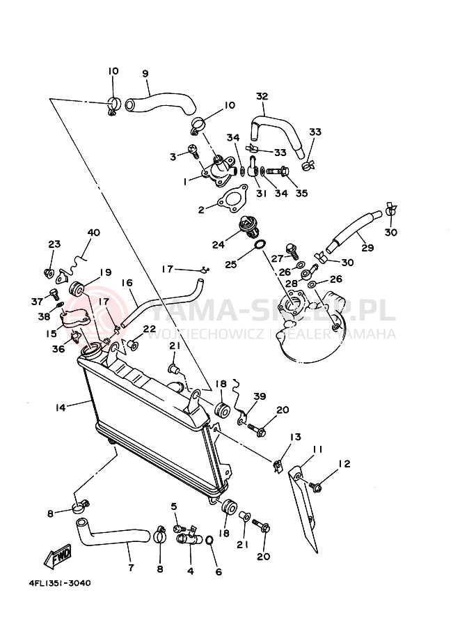 Schemat "Układ chlodzenia" do Yamaha TZR125