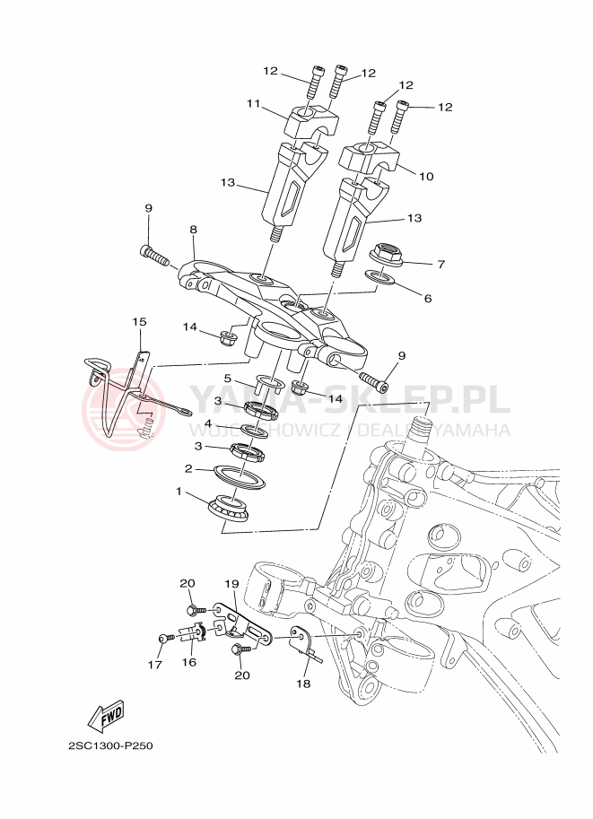 Schemat "Półki zawieszenia" do Yamaha TRACER 900
