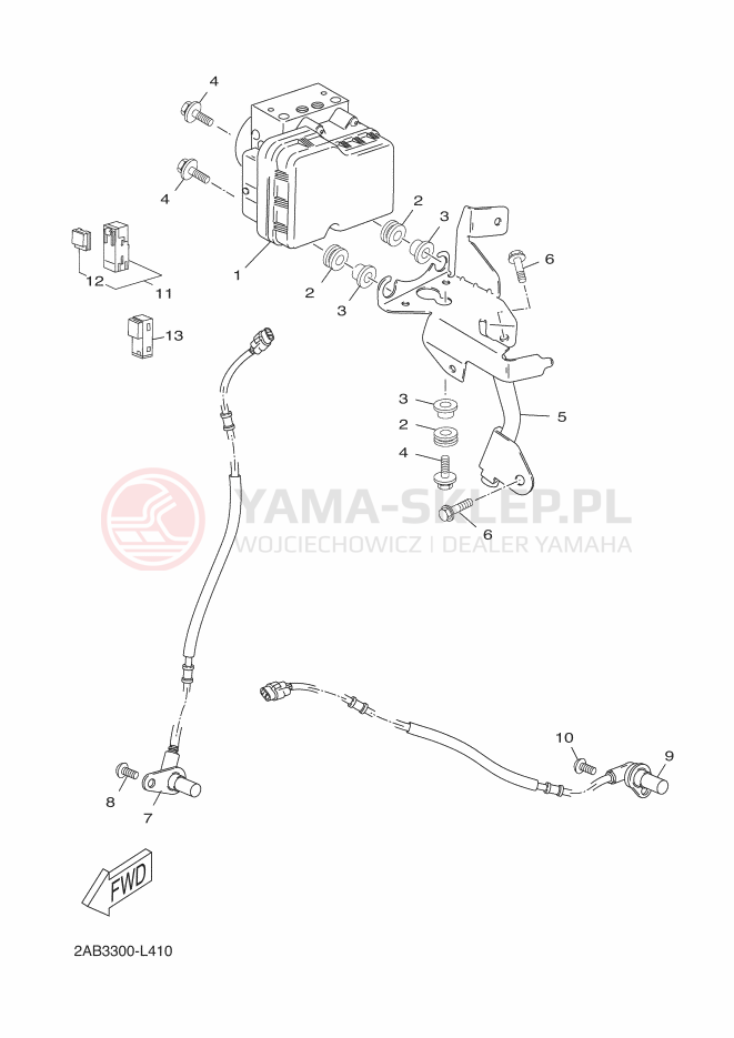 Schemat "układ elektryczny" do Yamaha X-MAX 250 ABS