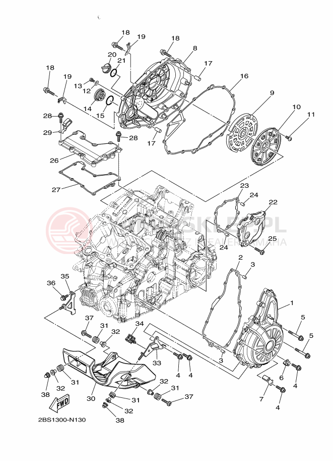 Schemat "Pokrywa silnika" do Yamaha XT1200ZE