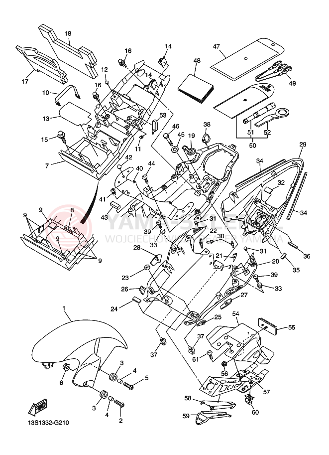 Schemat "błotnik" do Yamaha YZF-R6