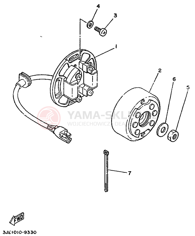 Schemat "prądnica" do Yamaha YZ250