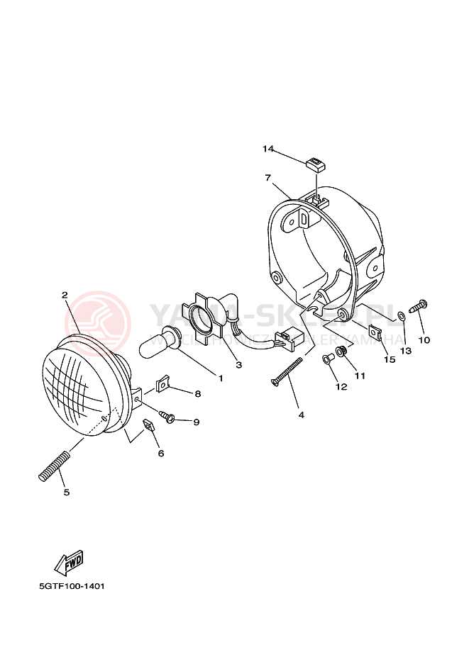 Schemat "Lampa przód" do Yamaha YFM600FWA