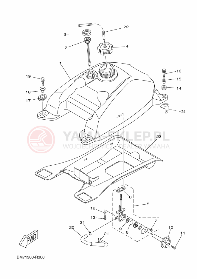 Schemat "zbiornik paliwa" do Yamaha GRIZZLY 450 EPS