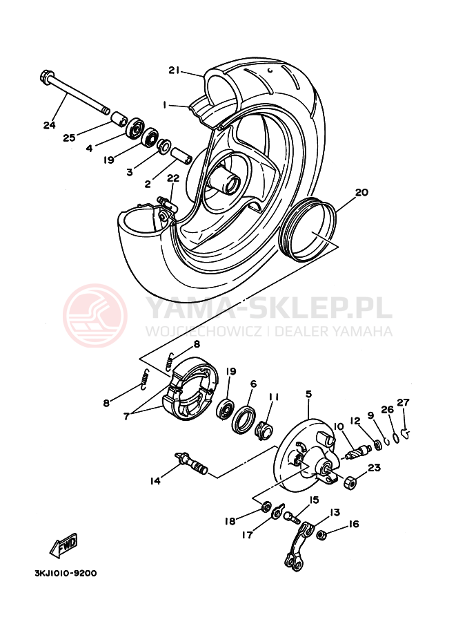Schemat "Koło przód" do Yamaha YG50D JOG D