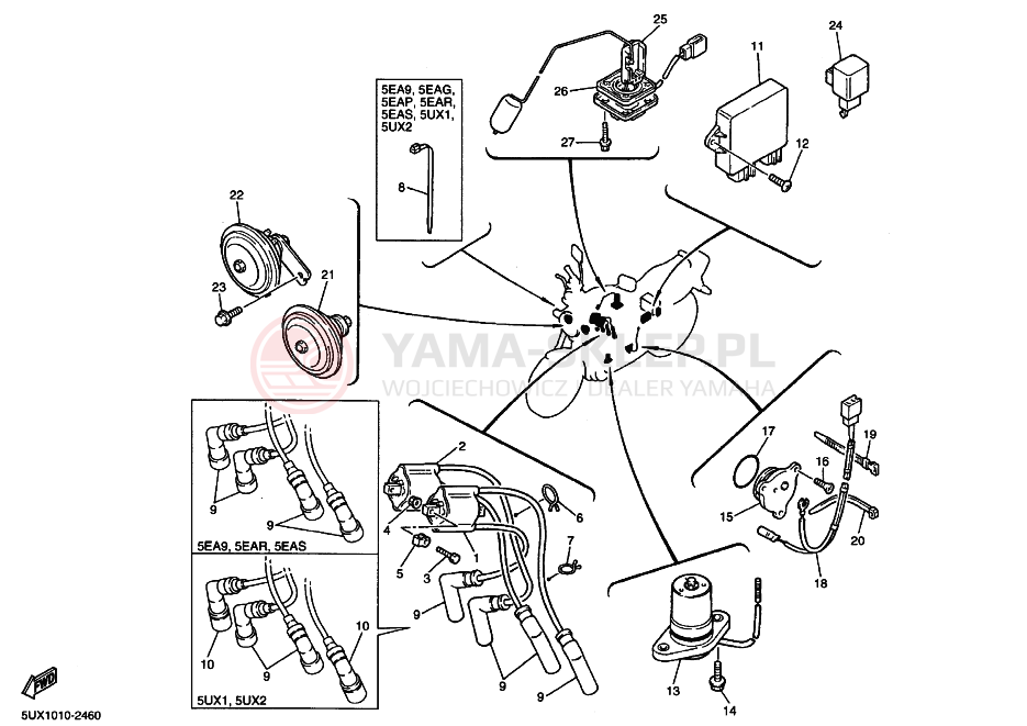 Schemat "układ elektryczny" do Yamaha XJR1300