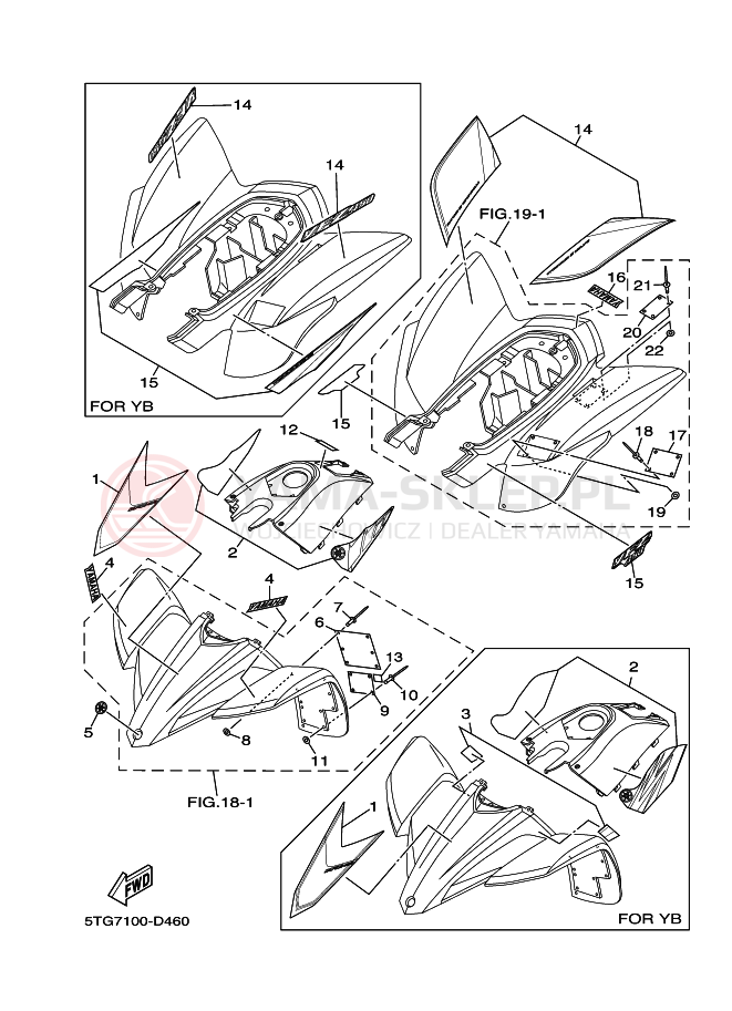 Schemat "naklejki" do Yamaha YFZ450T