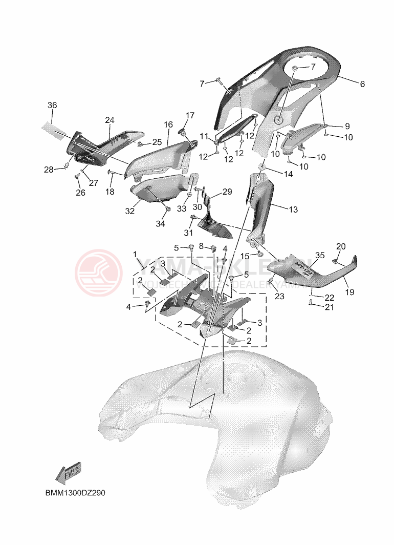 Schemat "ZBIORNIK PALIWA 3" do Yamaha MT-09 SP