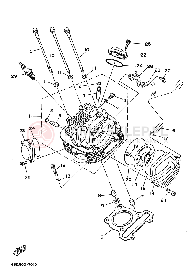 Schemat "głowica" do Yamaha YFB250