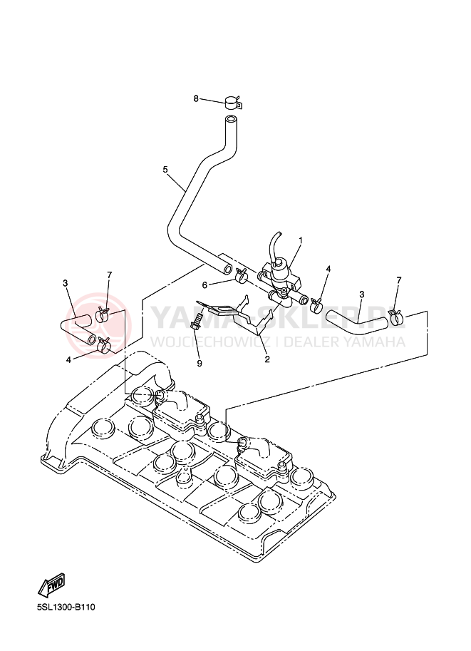 Schemat "System odbioru powietrza" do Yamaha YZF-R6