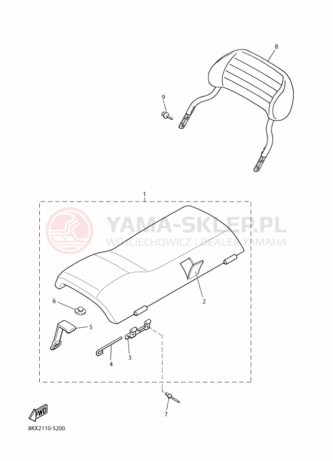 Schemat "siedzenie" do Yamaha VK540V