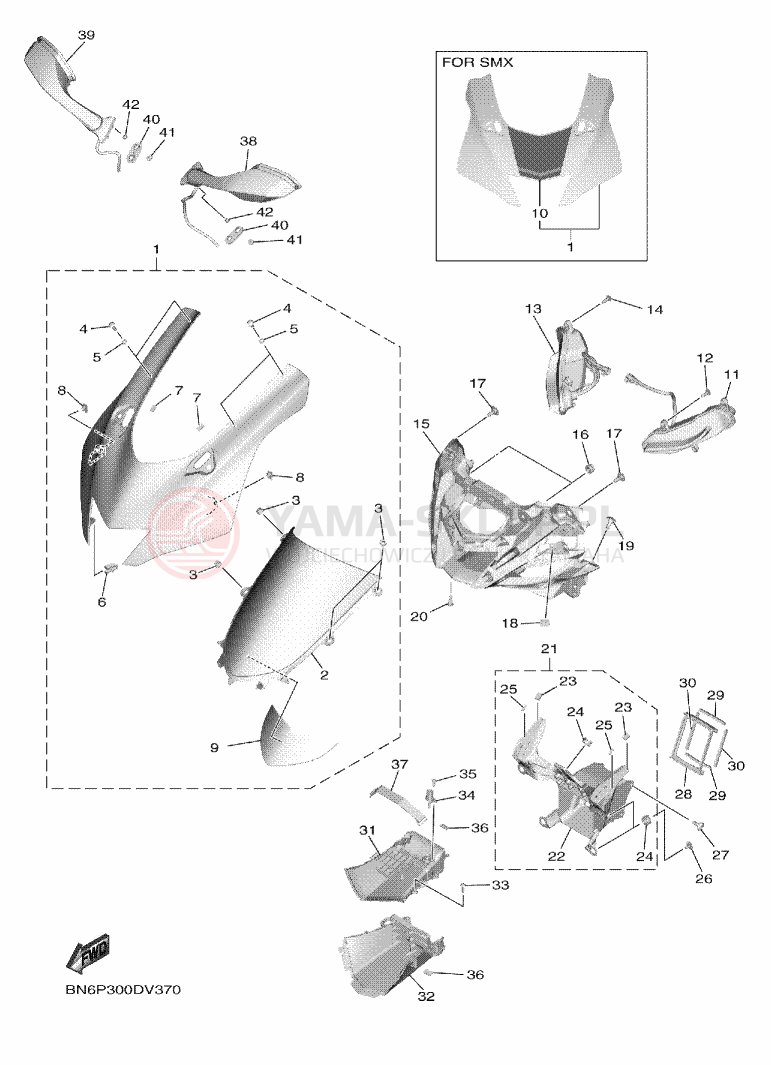 Schemat "elementy nadwozia" do Yamaha YZF-R6