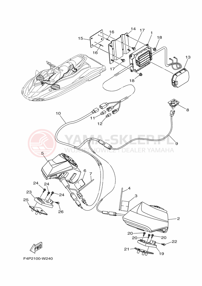 Schemat "układ elektryczny" do Yamaha GP1800C