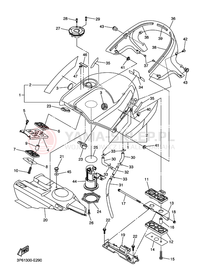 Schemat "zbiornik paliwa" do Yamaha FJR1300A