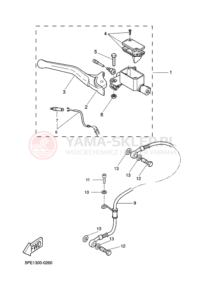 Schemat "CYLINDER MASTER" do Yamaha NITRO
