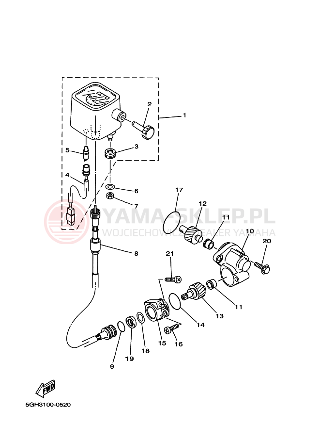 Schemat "licznik" do Yamaha YFM400FWA
