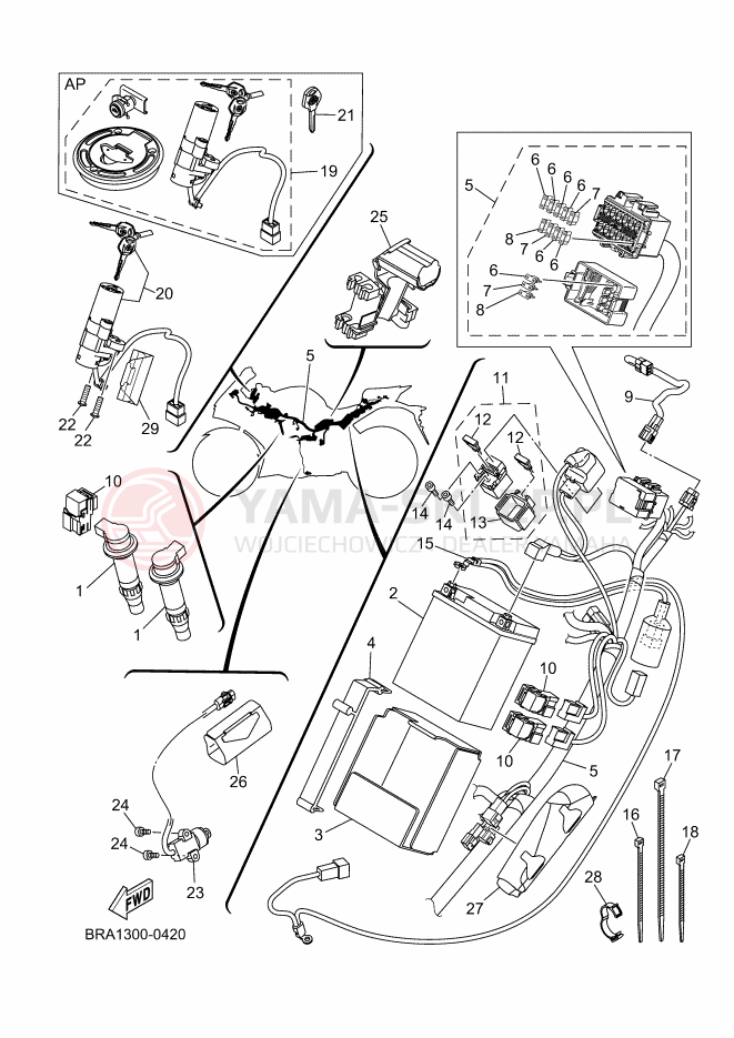 Schemat "układ elektryczny" do Yamaha R3