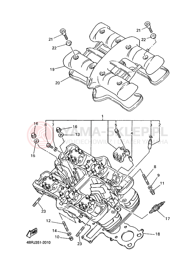 Schemat "głowica" do Yamaha XJ600S DIVERSION