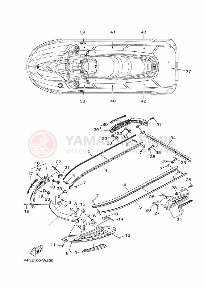 Schemat "GUNWALE - MAT" do Yamaha VX1050C-X