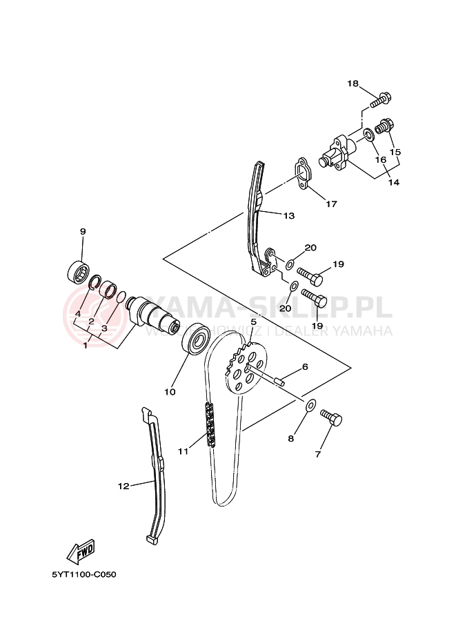 Schemat "Wałek rozrządu" do Yamaha YFM350S