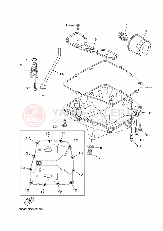Schemat "Filtr oleju" do Yamaha MT-10
