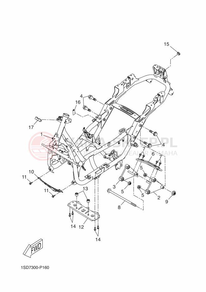 Schemat "rama" do Yamaha X-MAX 400 ABS