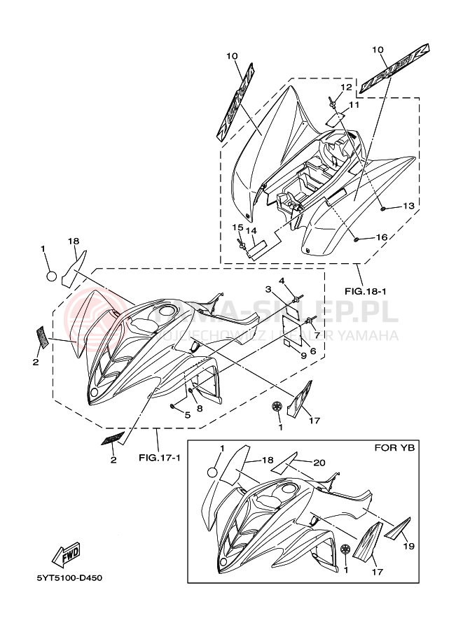 Schemat "naklejki" do Yamaha YFM350RT