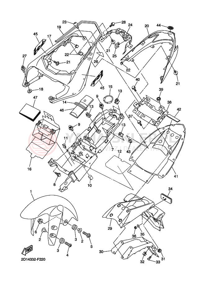 Schemat "błotnik" do Yamaha FZ1-N FAZER