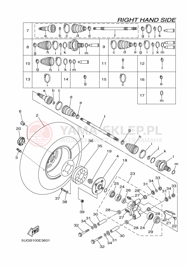 Schemat "Koło tył" do Yamaha RHINO 660 SE SE