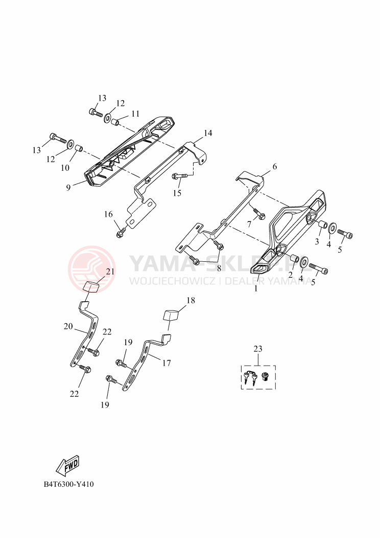Schemat "OSŁONA I SAKWA" do Yamaha TRACER 7 GT