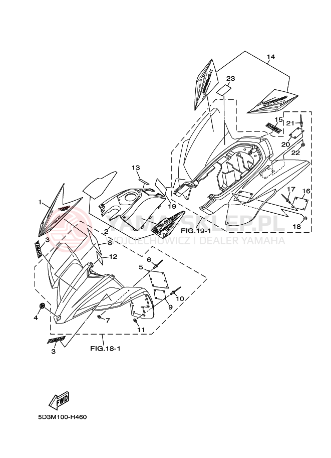 Schemat "naklejki" do Yamaha YFZ450