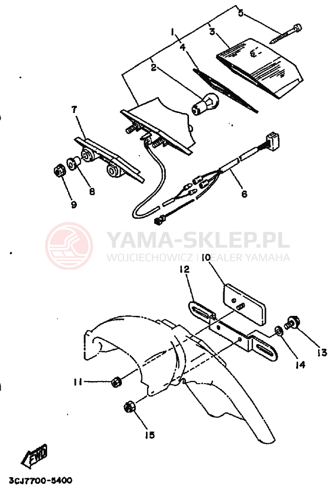 Schemat "lampa tył" do Yamaha DT200R DT200RH