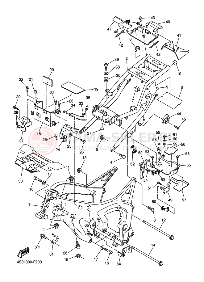 Schemat "rama" do Yamaha FAZER