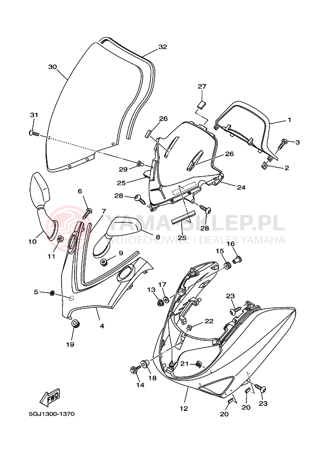 Schemat "Szyba" do Yamaha TMAX