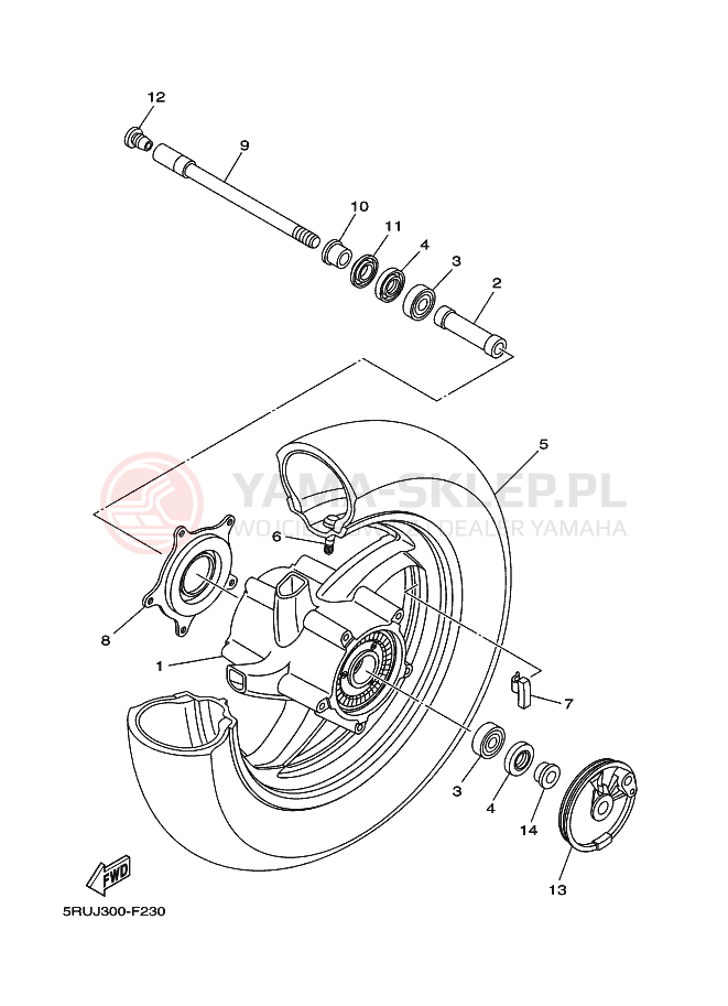 Schemat "Koło przód" do Yamaha YP400ABS